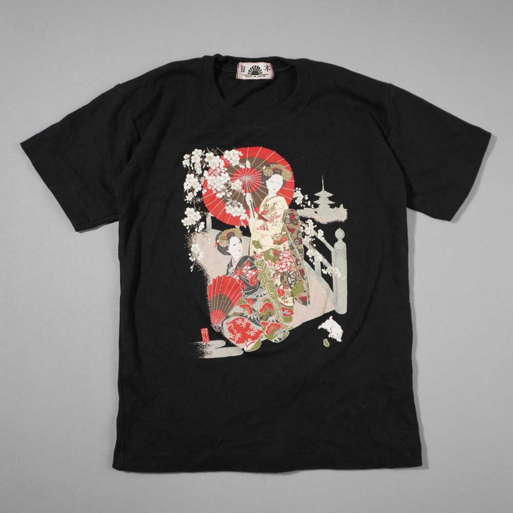 Japanese Women's Black Graphic Baby-Tee XXS